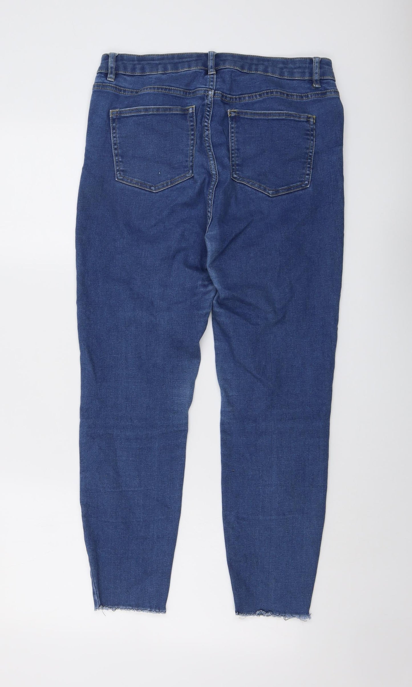 365 Denim Womens Blue Cotton Skinny Jeans Size 14 L25 in Regular Button