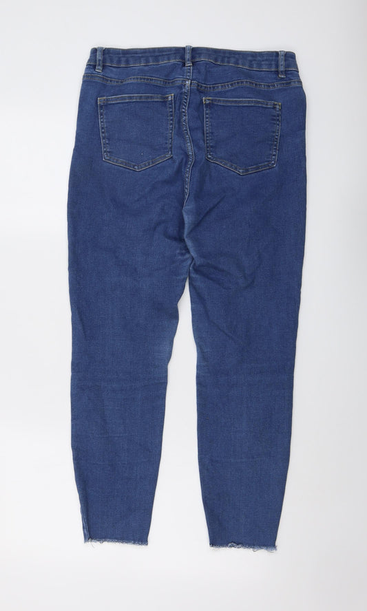 365 Denim Womens Blue Cotton Skinny Jeans Size 14 L25 in Regular Button