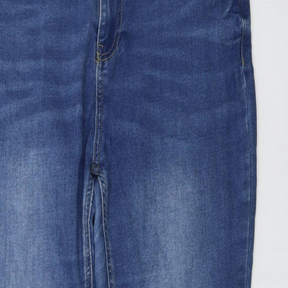 365 Denim Womens Blue Cotton Skinny Jeans Size 14 L25 in Regular Button