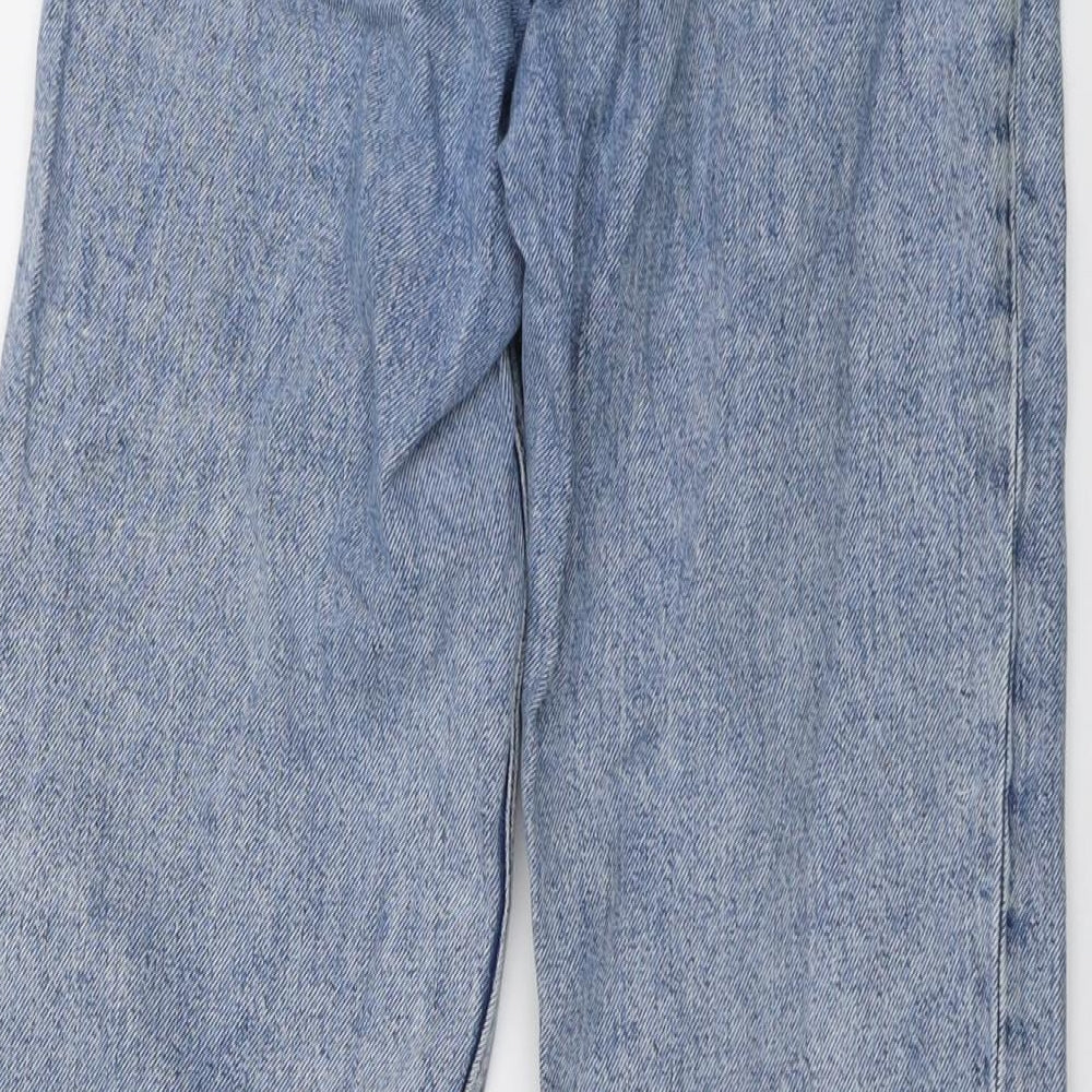 Monki Womens Blue Cotton Straight Jeans Size 25 in L29 in Regular Button