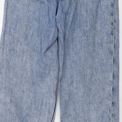 Monki Womens Blue Cotton Straight Jeans Size 25 in L29 in Regular Button