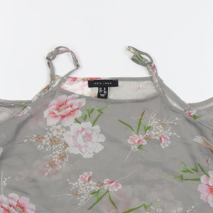 Womens UK Size 10 New Look Grey Basic Blouse