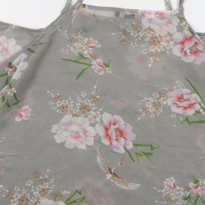 Womens UK Size 10 New Look Grey Basic Blouse