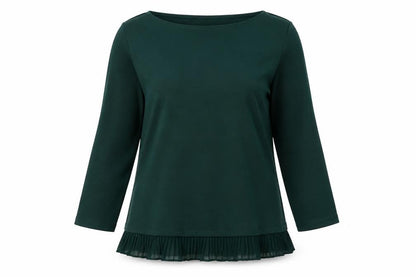 Esprit Womens Green Polyester Basic Blouse Size M Boat Neck