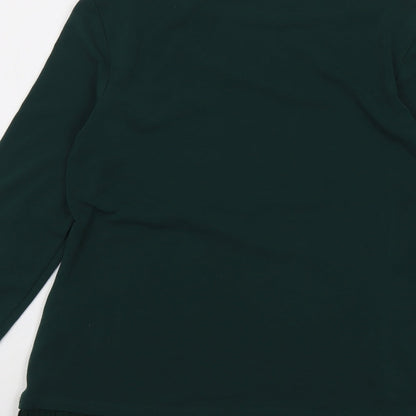 Esprit Womens Green Polyester Basic Blouse Size M Boat Neck