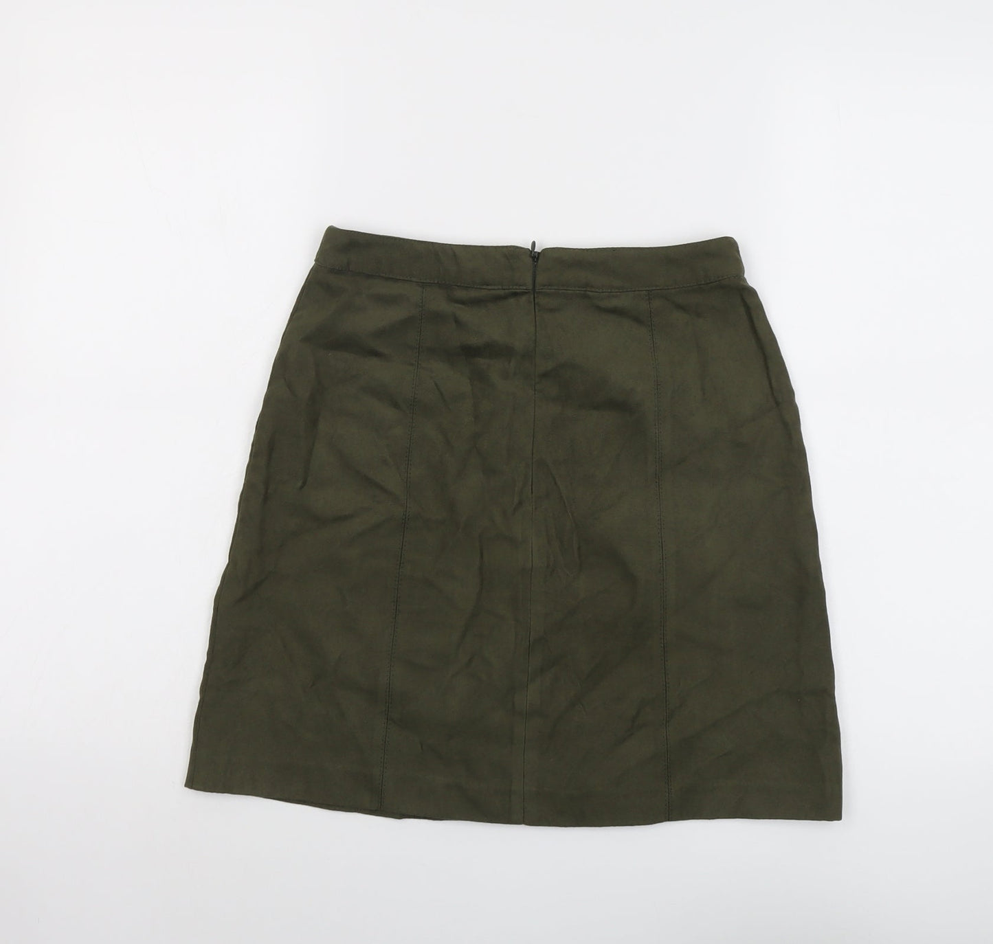 Oasis Womens Green Polyester A-Line Skirt Size 6 Zip
