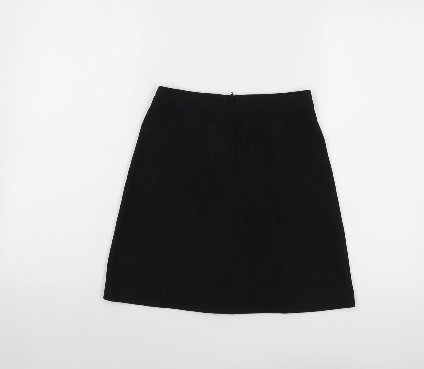 H&M Womens Black Polyester A-Line Skirt Size 6 Zip