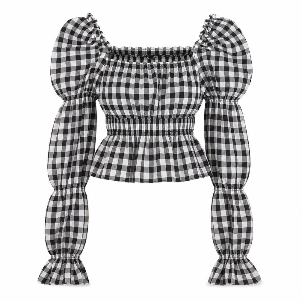 Womens UK Size 2XS H&M Black Cropped Blouse