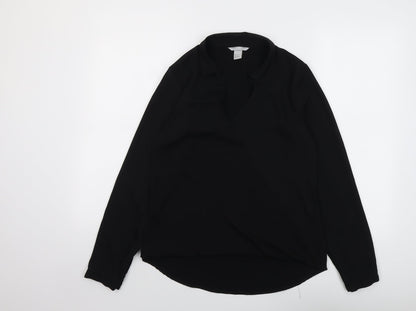 Womens UK Size 8 H&M Black Basic Blouse