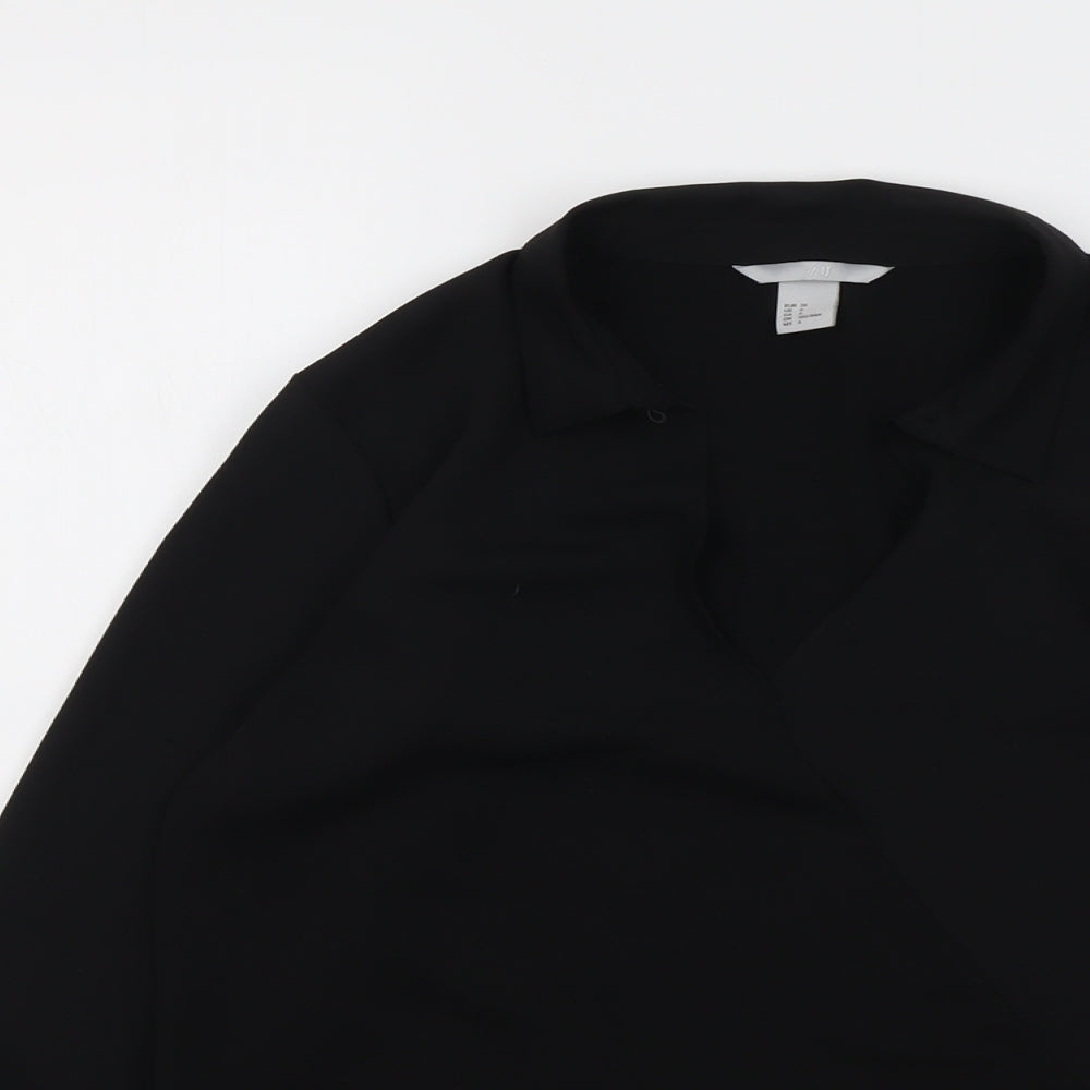 Womens UK Size 8 H&M Black Basic Blouse