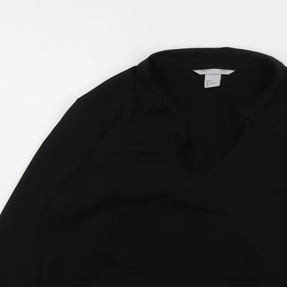 Womens UK Size 8 H&M Black Basic Blouse