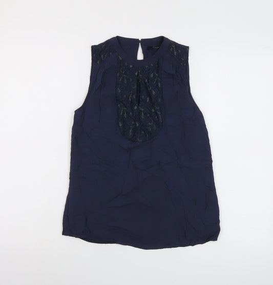 Womens UK Size 8 Oasis Blue Basic Blouse