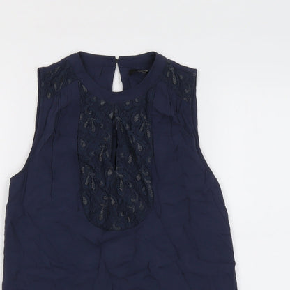 Womens UK Size 8 Oasis Blue Basic Blouse