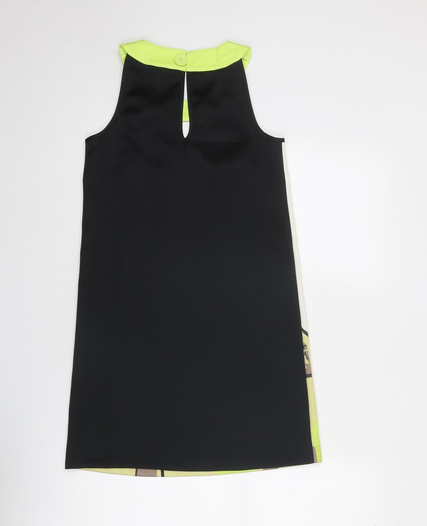 Little Miss Captain Womens Multicoloured Geometric Polyester A-Line Size 2XS Round Neck Button