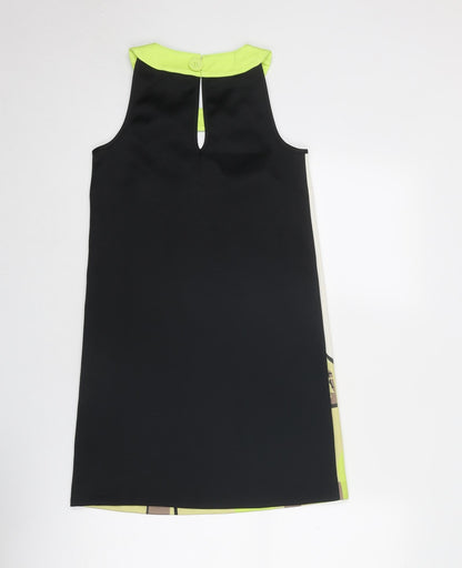 Little Miss Captain Womens Multicoloured Geometric Polyester A-Line Size 2XS Round Neck Button