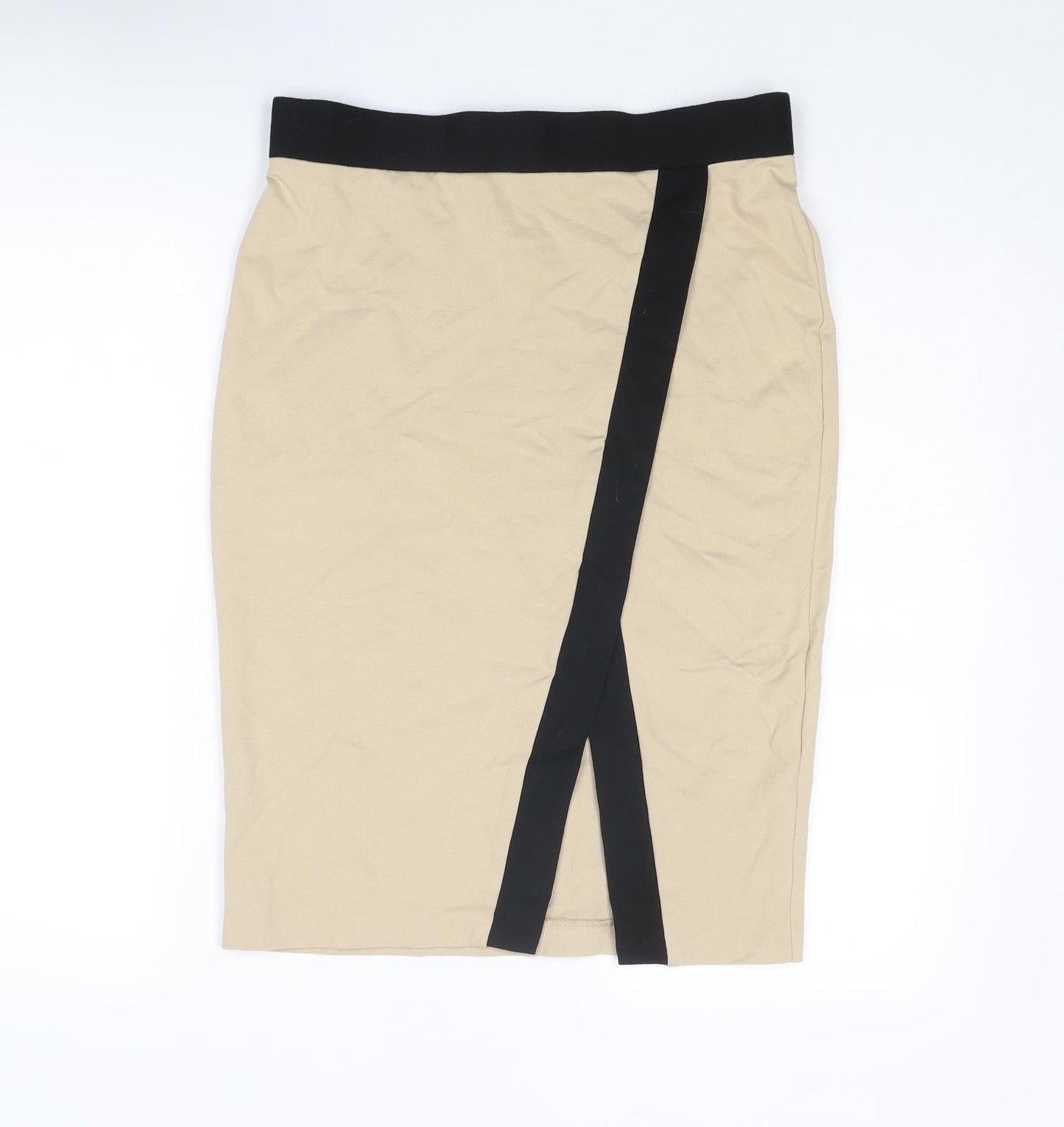 Debenhams Womens Beige Viscose Straight & Pencil Skirt Size 12