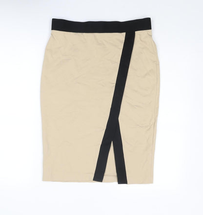 Debenhams Womens Beige Viscose Straight & Pencil Skirt Size 12