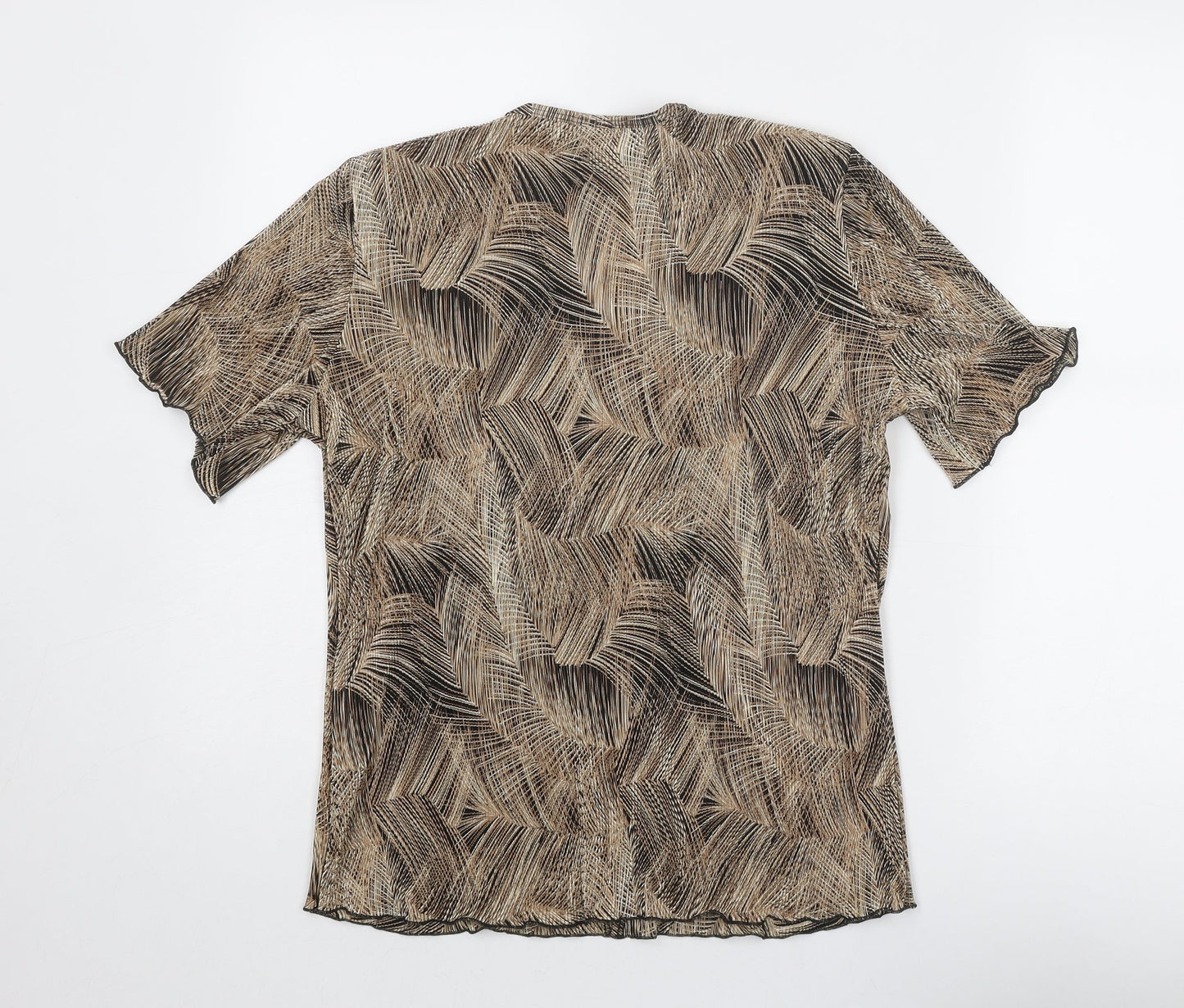 Womens UK Size L BASSINI Brown Basic Blouse
