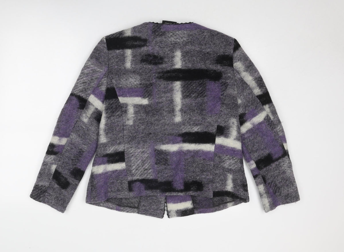 Godske Womens Grey Geometric Jacket Size 16 Button