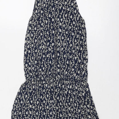 TEMT Womens Blue Floral Viscose Tank Dress Size S Round Neck Pullover