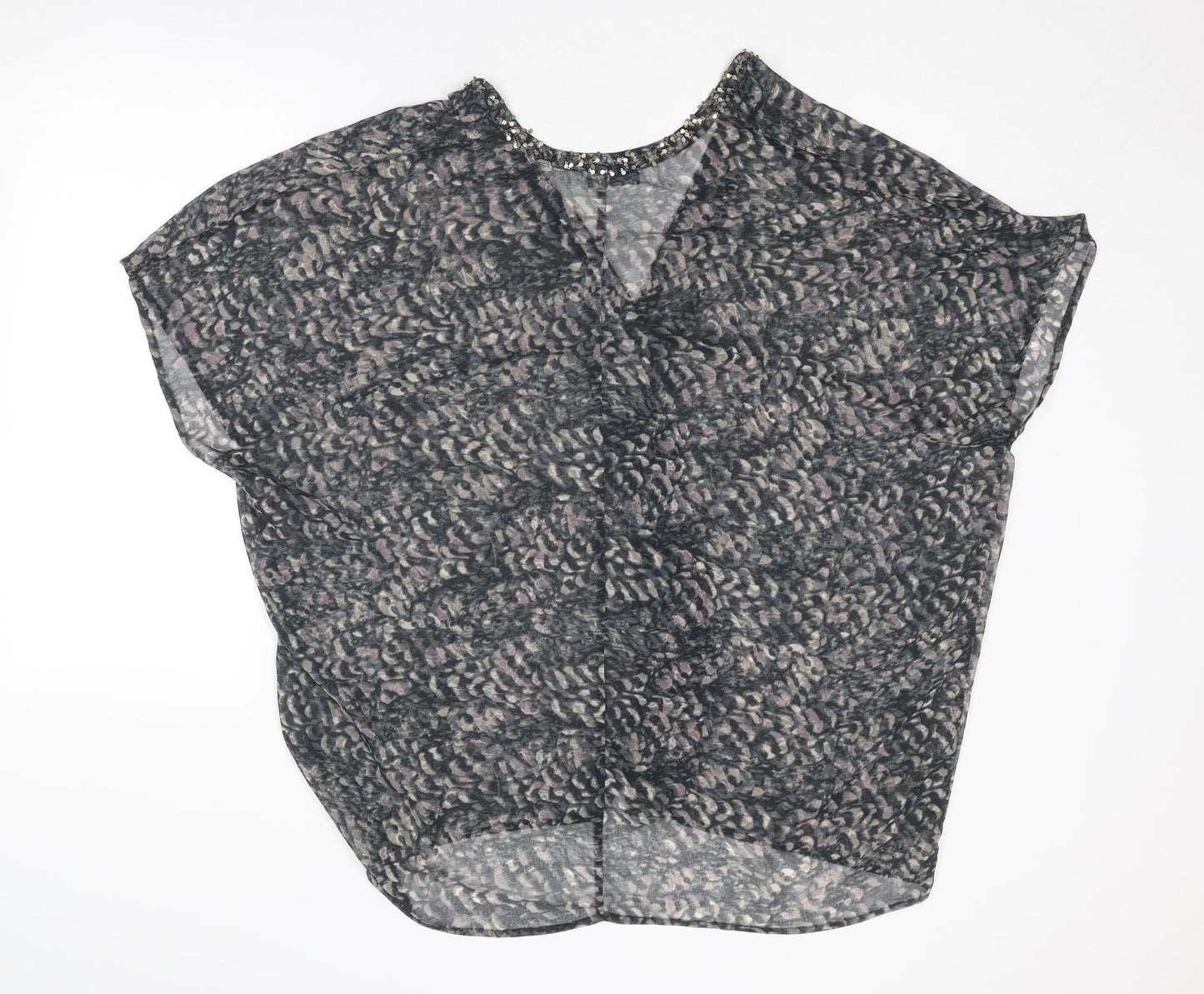 Womens UK Size S Mint Velvet Grey Basic Blouse