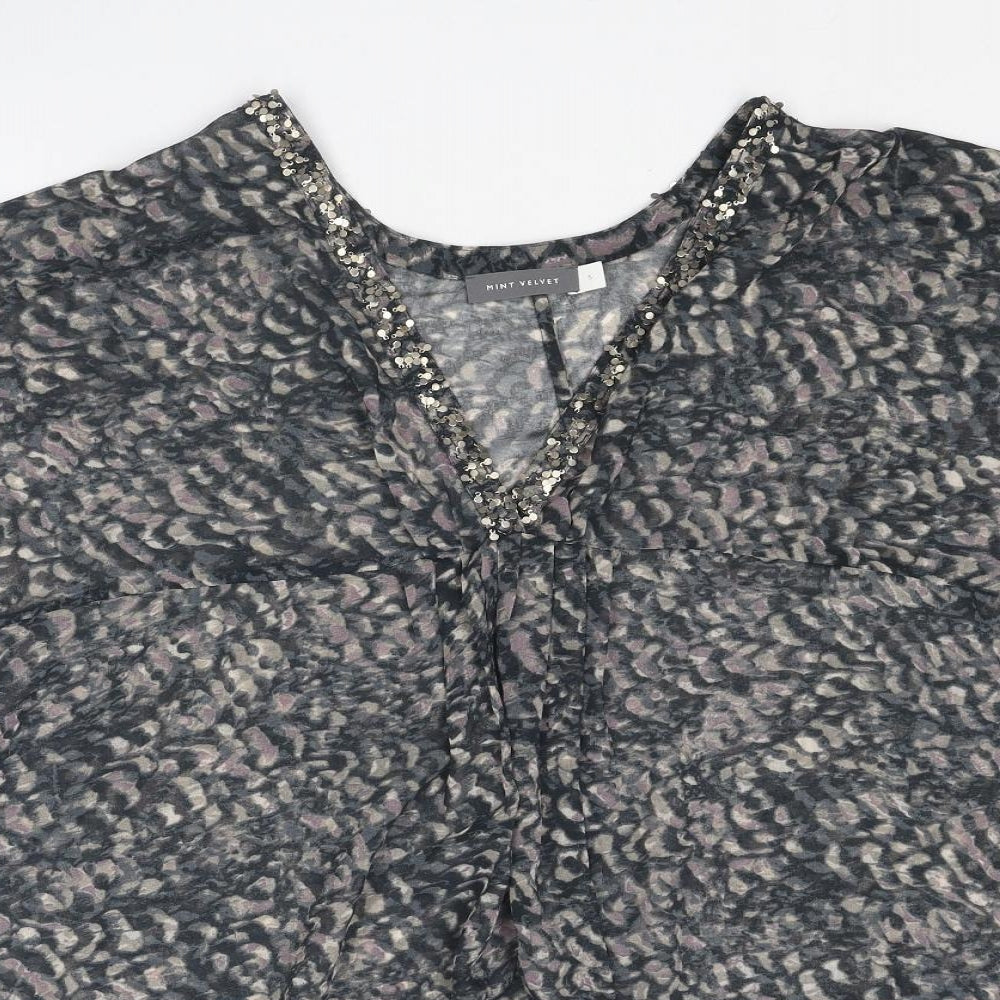 Womens UK Size S Mint Velvet Grey Basic Blouse