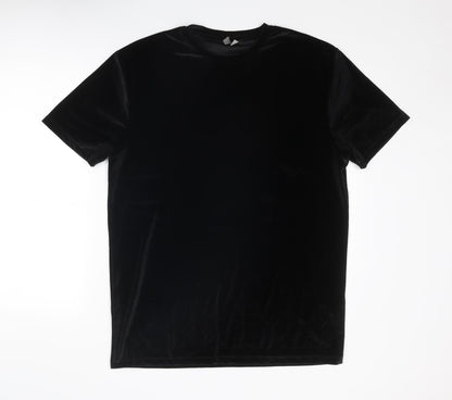 ASOS Womens Black Polyester T-Shirt Dress Size M Round Neck Pullover