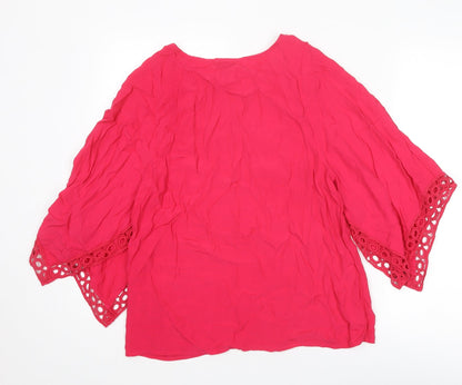 Womens UK Size 8 Phase Eight Pink Basic Blouse
