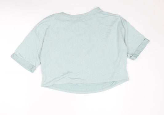 Divided by H&M Womens Blue Viscose Basic T-Shirt Size M Round Neck