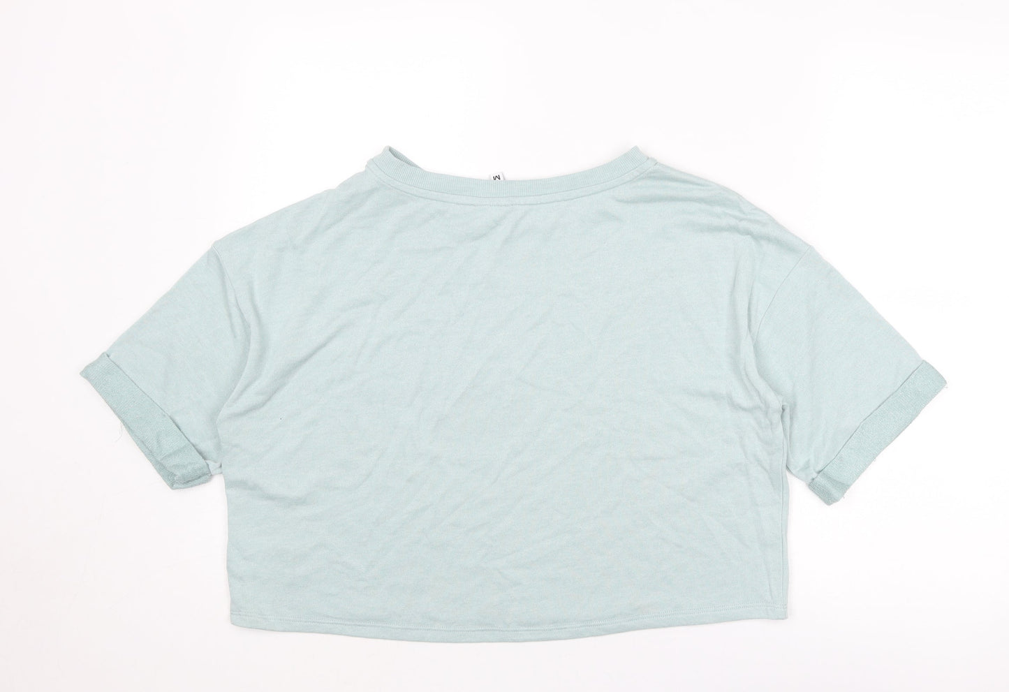 Divided by H&M Womens Blue Viscose Basic T-Shirt Size M Round Neck