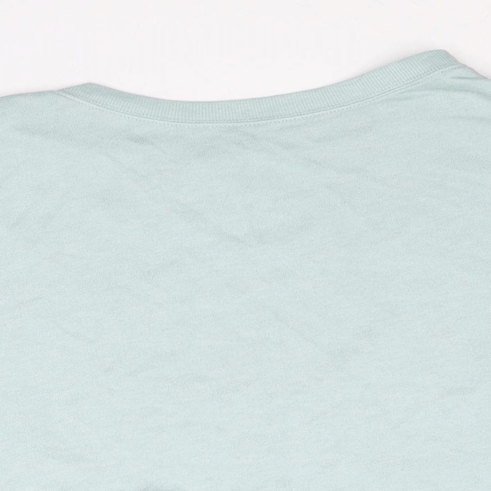 Divided by H&M Womens Blue Viscose Basic T-Shirt Size M Round Neck