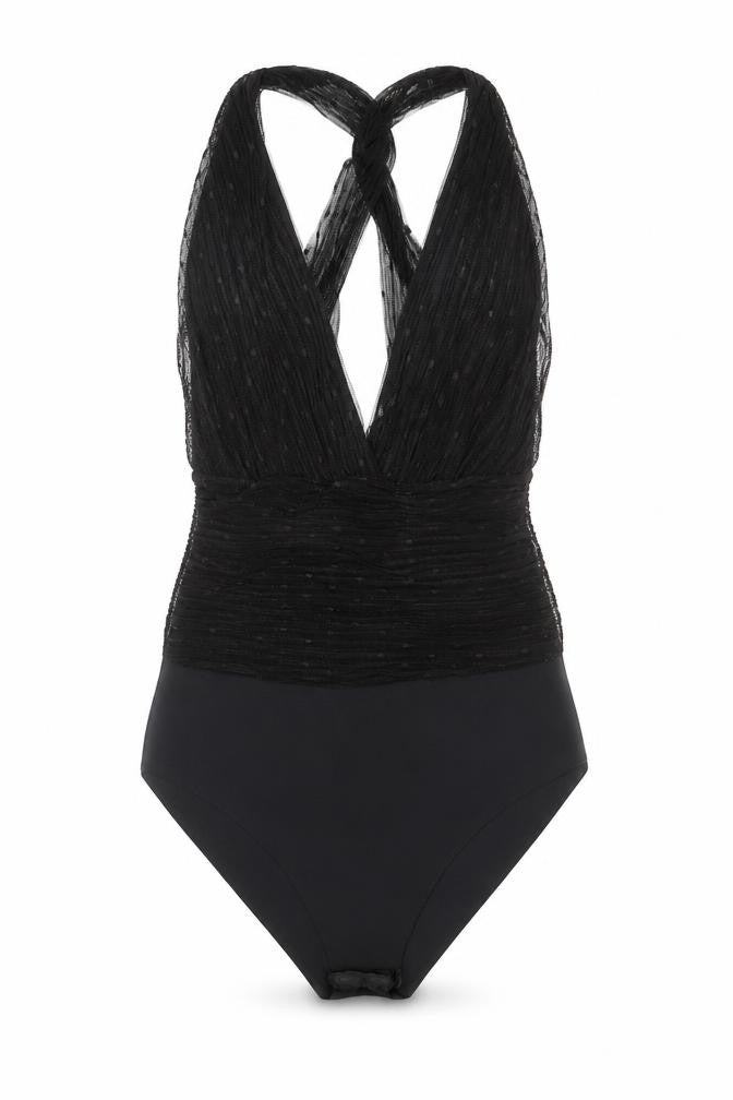 Womens UK Size S Zara One-Piece Black Bodysuit