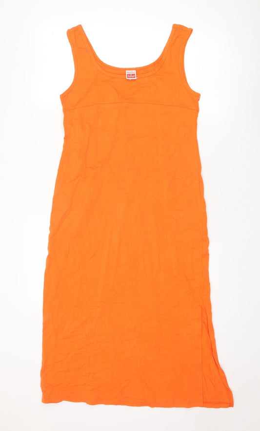 Triumph Womens Orange Polyester Tank Dress Size 10 Round Neck Pullover