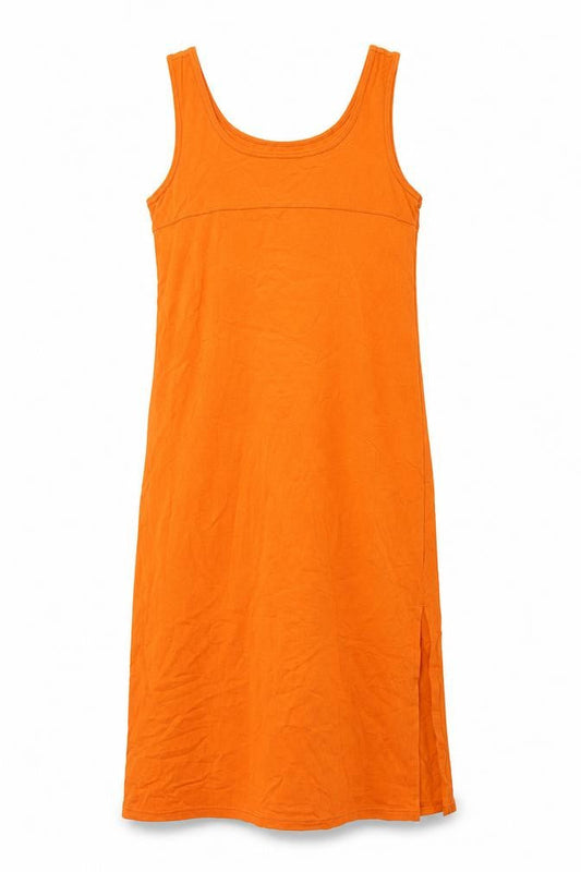 Triumph Womens Orange Polyester Tank Dress Size 10 Round Neck Pullover