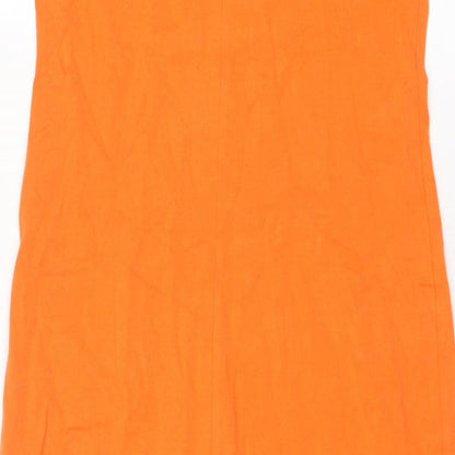 Triumph Womens Orange Polyester Tank Dress Size 10 Round Neck Pullover