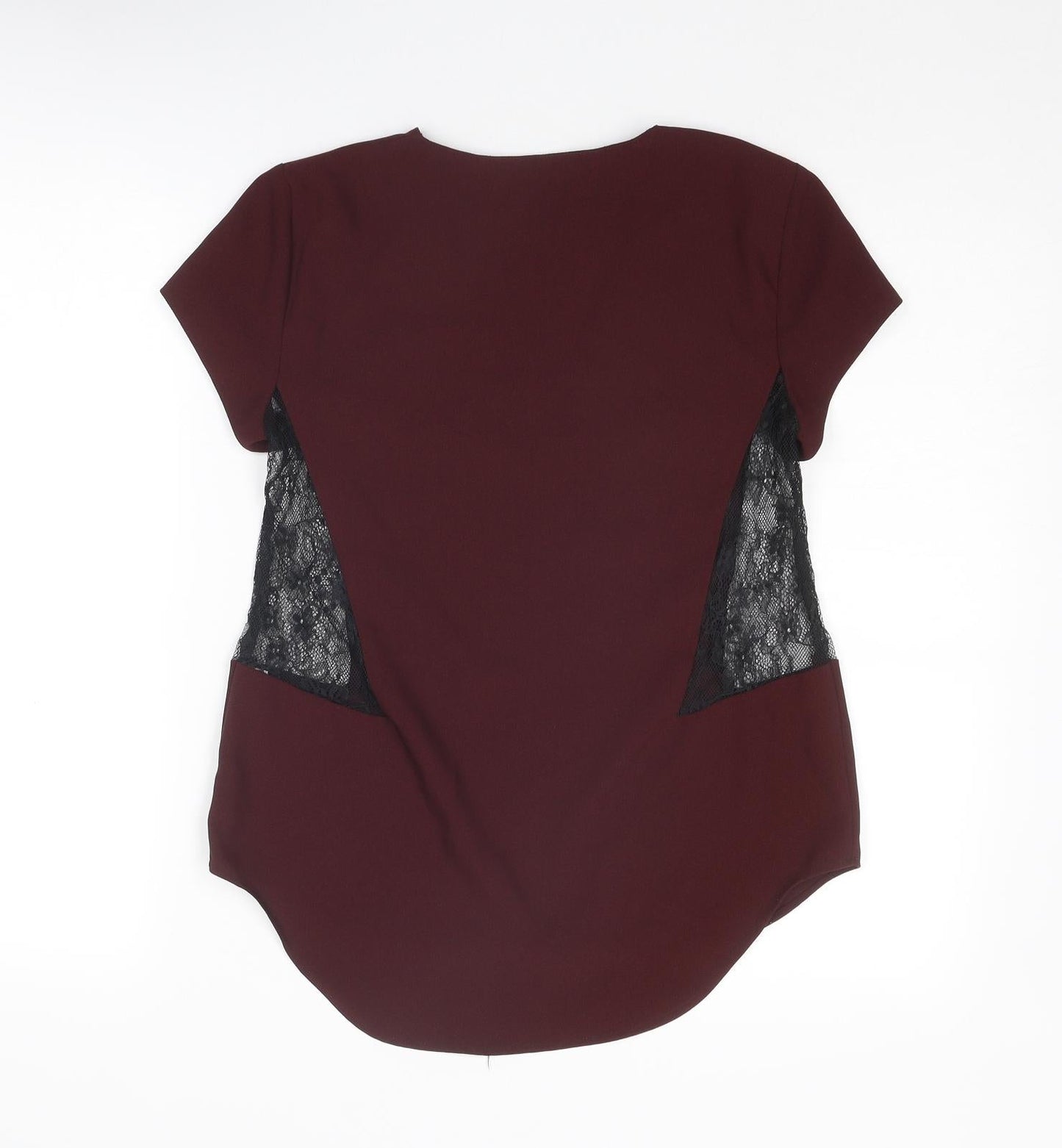 Womens UK Size S Zara Red Basic Blouse