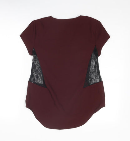 Womens UK Size S Zara Red Basic Blouse