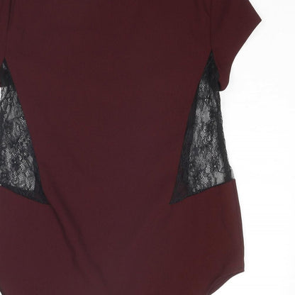 Womens UK Size S Zara Red Basic Blouse