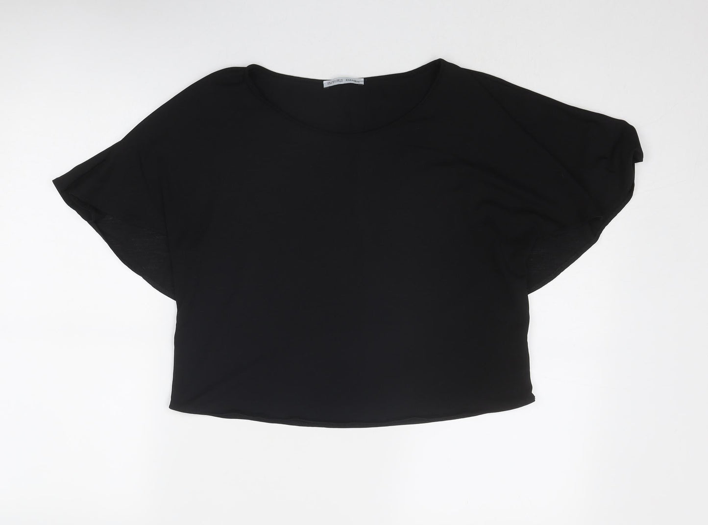 Womens UK Size S Zara Black Basic Blouse