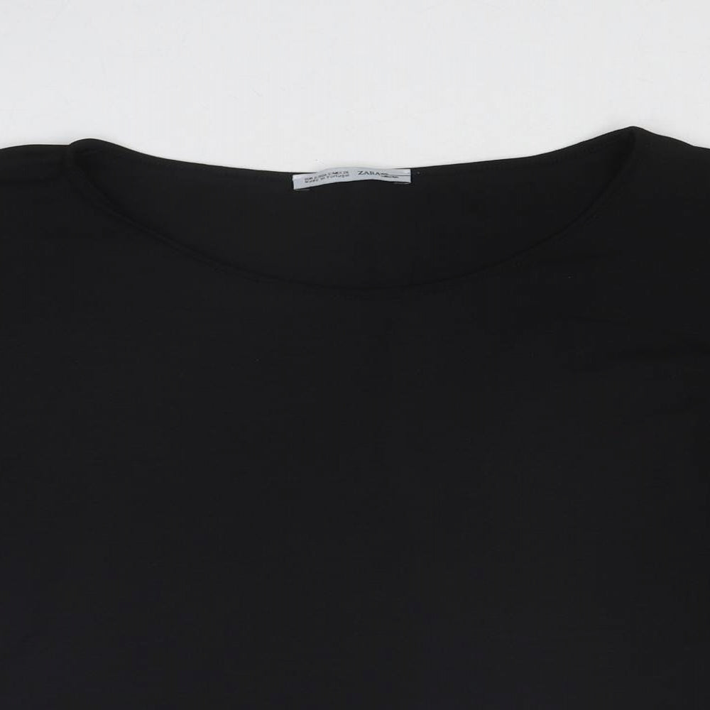 Womens UK Size S Zara Black Basic Blouse