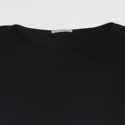 Womens UK Size S Zara Black Basic Blouse