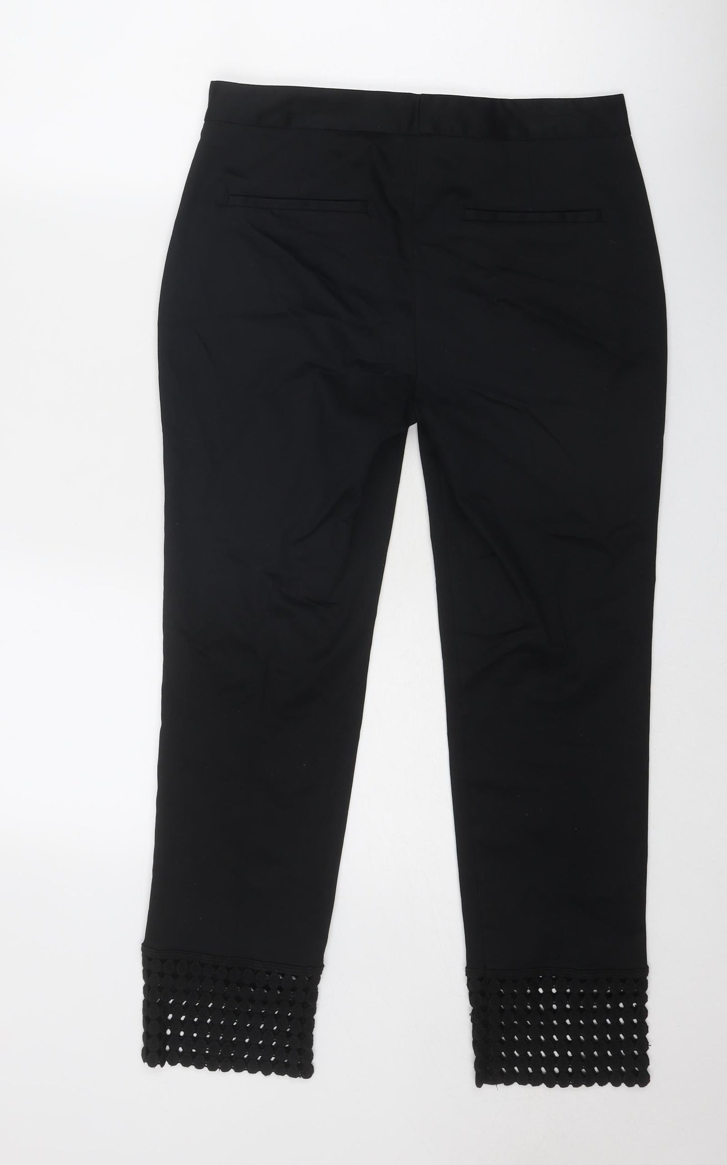 Womens UK Size S Zara Regular Fit  Black Trousers
