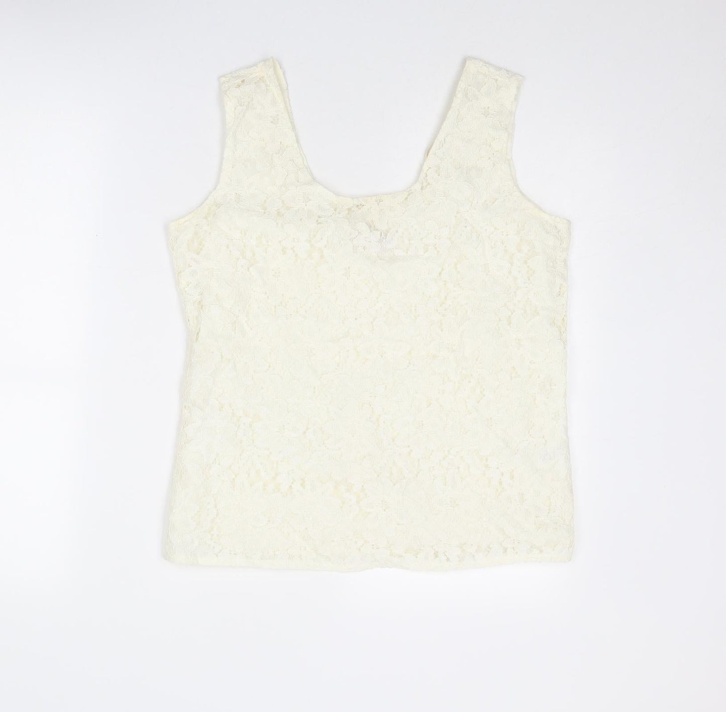 Womens UK Size 12 Richards Ivory Basic Tank