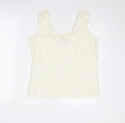 Womens UK Size 12 Richards Ivory Basic Tank