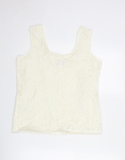 Womens UK Size 12 Richards Ivory Basic Tank