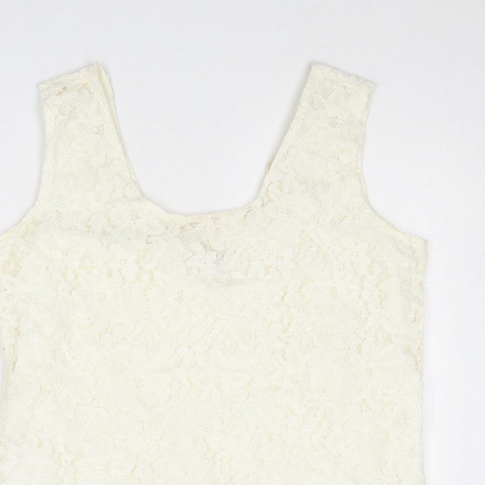 Womens UK Size 12 Richards Ivory Basic Tank