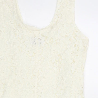 Womens UK Size 12 Richards Ivory Basic Tank