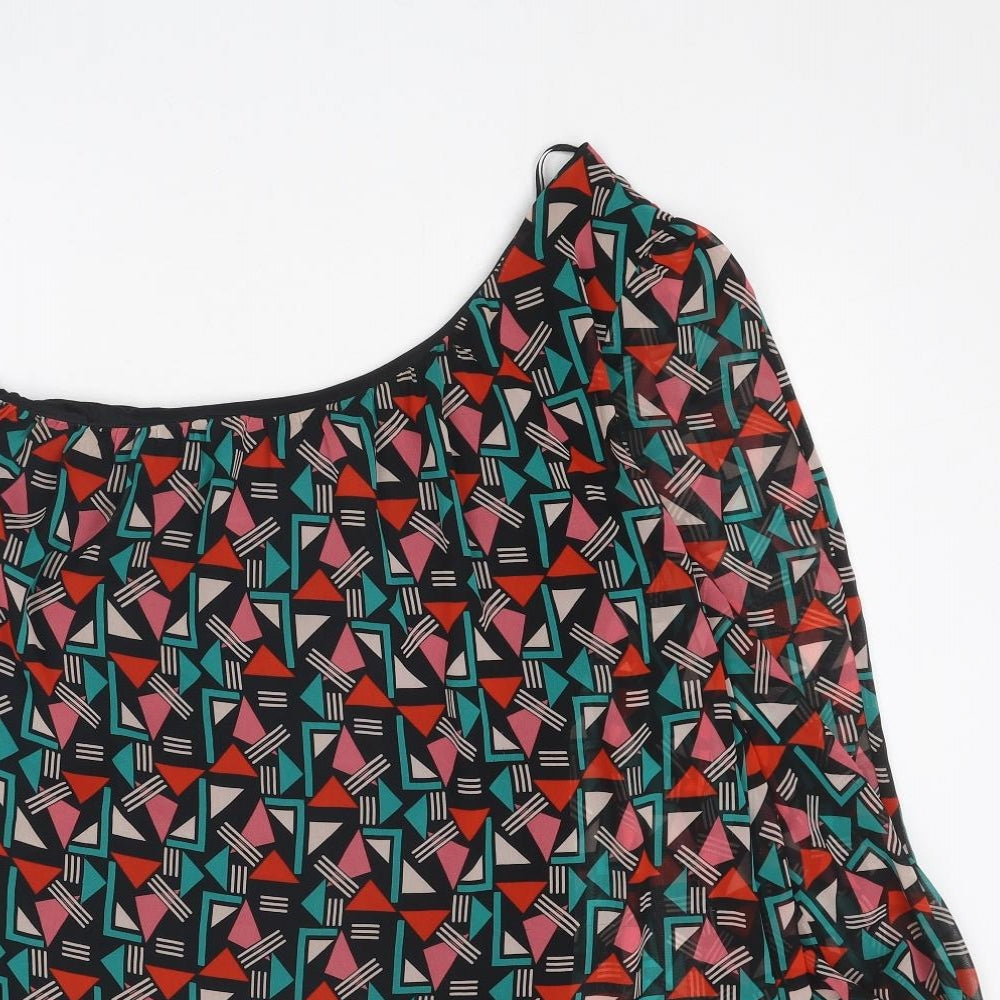 Womens UK Size 14 Be Beau Multicoloured Basic Blouse