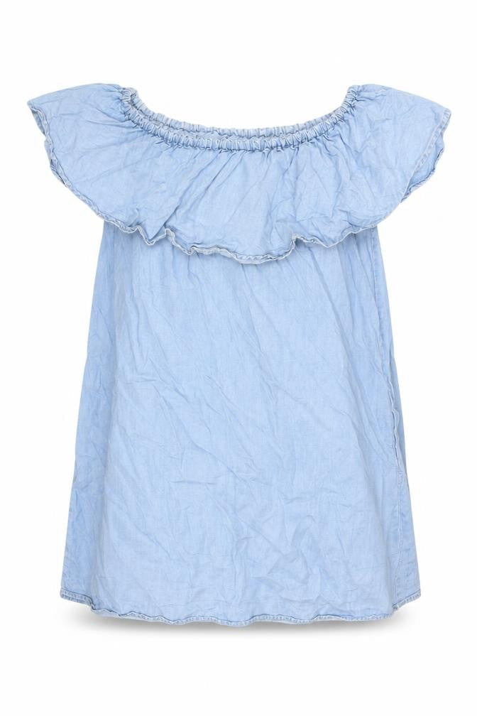Zara Womens Blue Lyocell A-Line Size XS Off the Shoulder Pullover
