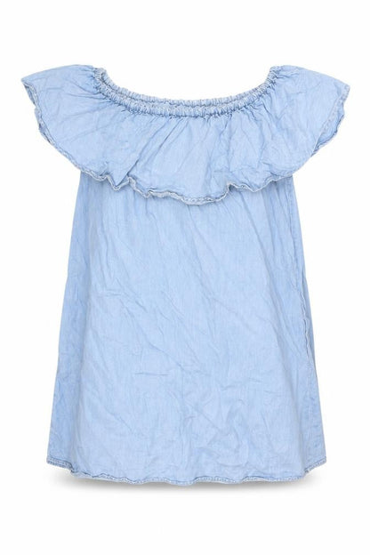 Zara Womens Blue Lyocell A-Line Size XS Off the Shoulder Pullover